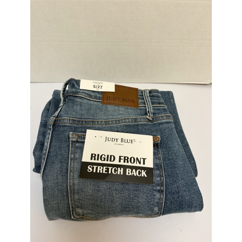 Judy Blue NWT Hi-Rise Rigid Front Destroyed Hem Wide Crop Jean 5/27 Style 88963